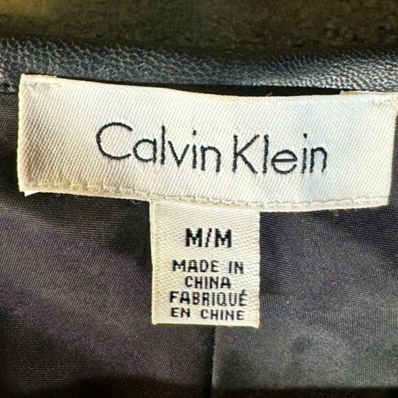 Top – Size Medium Calvin Klein Houndstooth & Pleather Panel Sleeveless Top - Picture 2 of 3